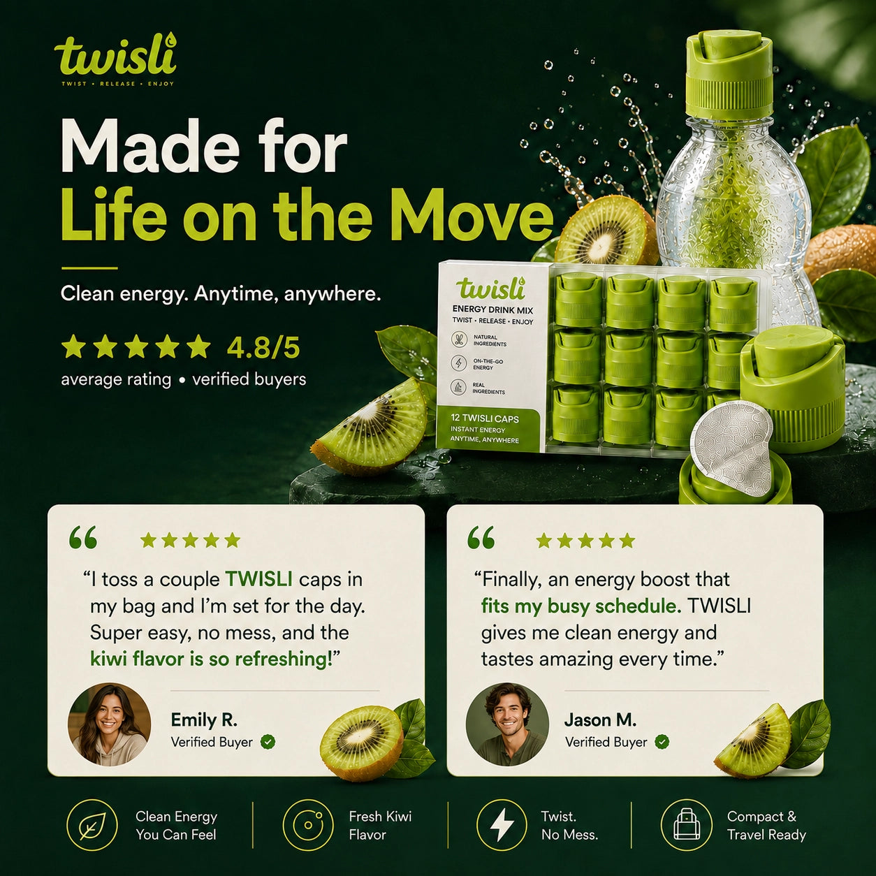 Twisli Energy Drink Mix Instant powder cap drink